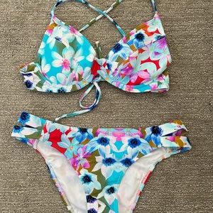 Flower Print Bikini Set